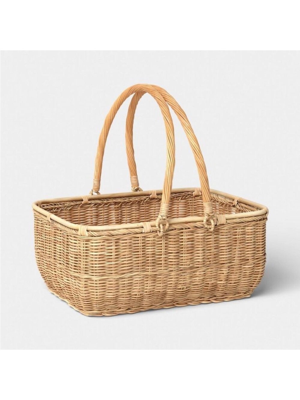 NEW! Threshold Woven Rattan Picnic Basket - Picture 3 of 5